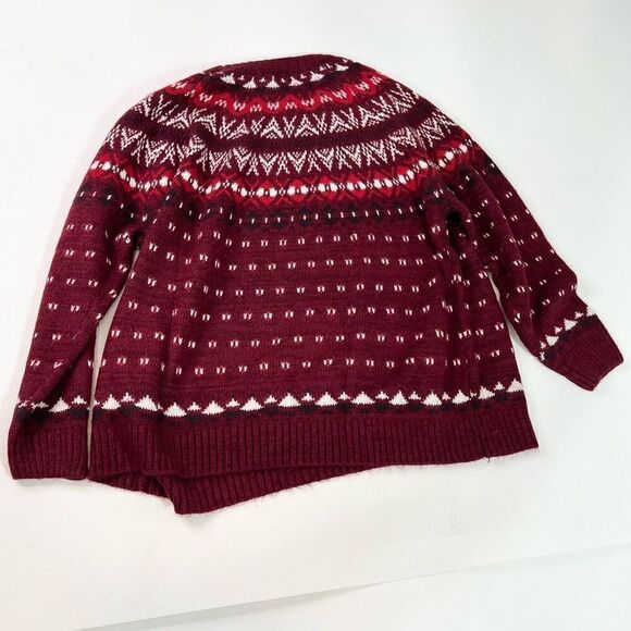 Lety & Me Pullover Sweater Womens 3X Red Fair Isle Pattern Mock Neck NWT - Picture 11 of 11